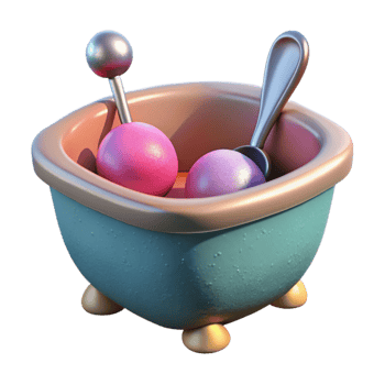 magnificent traditional Spherification Bath with Spoons Isolated genuine png