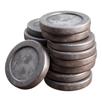 impressive minimalist Stack of Coins Side View Cutout high quality png