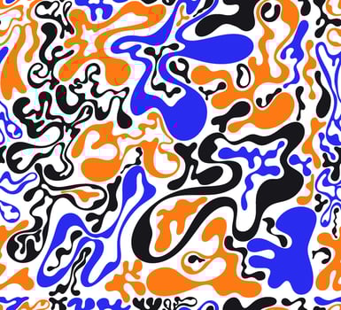 Seamless pattern psychedelic groovy trippy y2k retro colored. wavy and swirled brush strokes seamless pattern. Template abstract liquid background for packaging colored design and advertisement vector