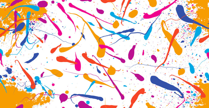 Seamless pattern abstract expressionism. Bright splash splatter stain brush strokes. Illustration splatter color background. Style of drip painting. Vibrant spots. vector