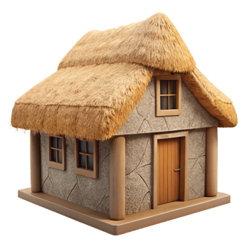 magnificent contemporary Straw Bale House Model Front View Transparent Background original png