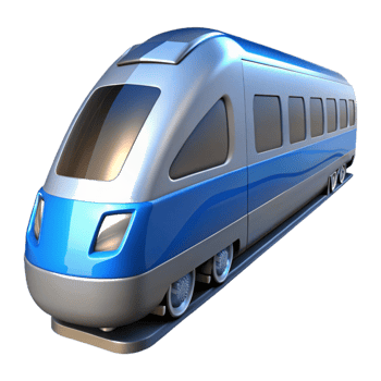 elegant classic Streamlined Train Blue and Silver Transparent genuine png