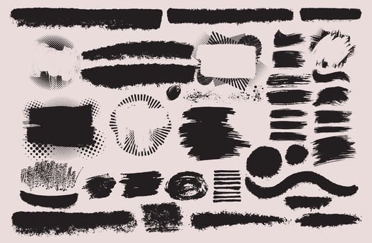 Big set of dirty overlay, watercolor splash, silhouette, torn paper. paint dot brush stroke, ink splatter, text frames, grunge line, artistic design elements. Social media, business banner art. vector