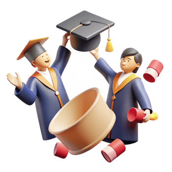 impressive modern Students Graduating Throwing Caps Transparent Background high quality png