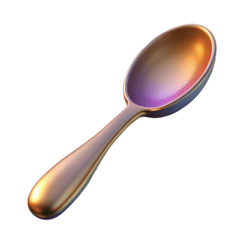 wonderful rustic Subtle Lighting on Spoon Isolated original png