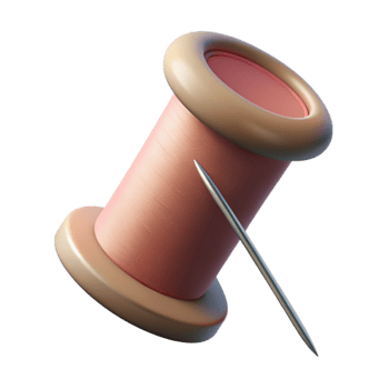 serene vintage Subtle Lighting on Sewing Needle Isolated authentic png