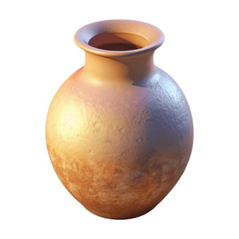 serene classic Subtle Light on Ceramic Vase Cutout detailed png