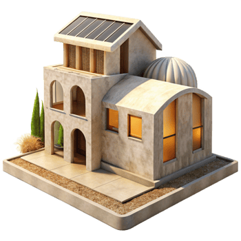 beautiful creative Sustainable Architecture Bright Sunlight Isolated original png