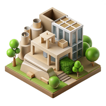 elegant traditional Sustainable Architecture Concept Diagram Isolated original png