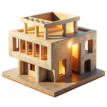 elegant creative Sustainable Building Structure Bright Sunlight Cutout exclusive png