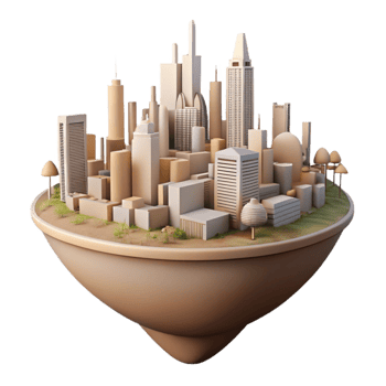 impressive abstract Sustainable Cityscape Silhouette Transparent Background original png