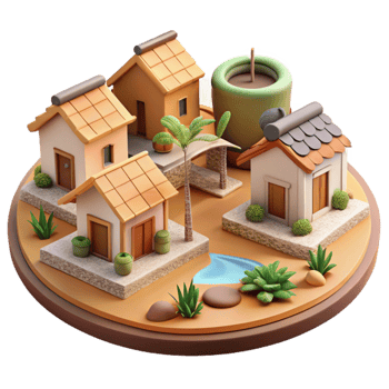 wonderful artistic Sustainable Community Development Isolated Neighborhood Scene detailed png