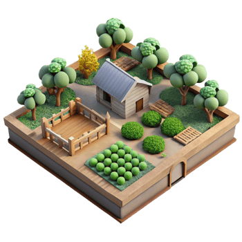 stunning abstract Sustainable Community Garden Top View Isolated detailed png