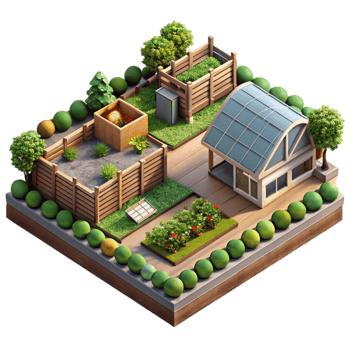 extraordinary abstract Sustainable Community Garden Aerial View Isolated high resolution png