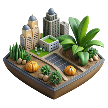 vibrant abstract Sustainable Design Urban Farming Element exclusive png