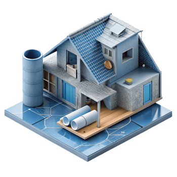 vibrant creative Sustainable Home Design Blueprint Isolated premium png