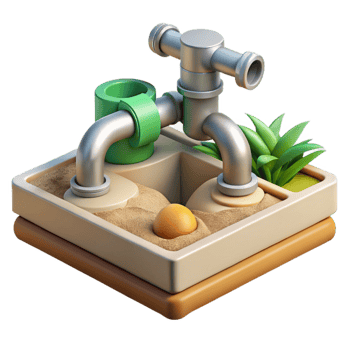 elegant rustic Sustainable Irrigation System Design Cutout Transparent Background detailed png