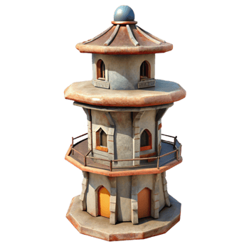 wonderful classic Sustainable Tower Back View Isolated png