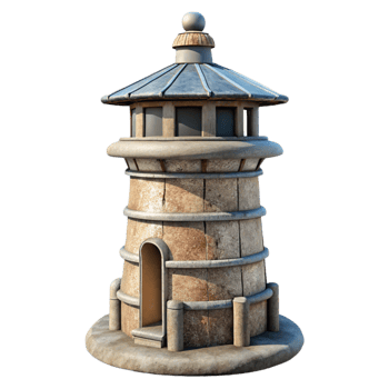 vibrant classic Sustainable Tower Back View Isolated genuine png