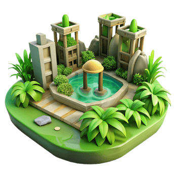 impressive modern Sustainable Tower Back View Isolated authentic png