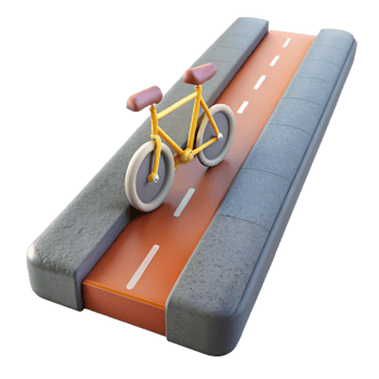 magnificent modern Sustainable Transportation Bike Lane Transparent Background high quality png