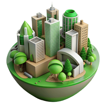stunning artistic Sustainable Urban Design Element Cutout with Green Detail high quality png