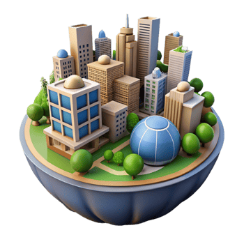wonderful rustic Sustainable Urban Development Concept Cutout authentic png