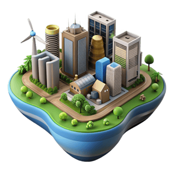 wonderful creative Sustainable Urban Development Concept Cutout detailed png