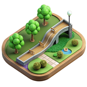 elegant vintage Sustainable Urban Park Path Top View Cutout genuine png