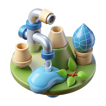 elegant modern Sustainable Water Usage Tips Infographic Cutout Transparent Background premium png