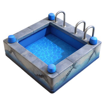 elegant artistic Swimming Pool with Blue Water Isolated premium png