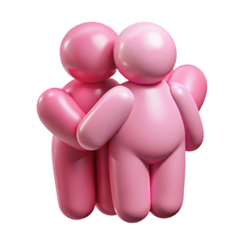 elegant contemporary Symbolic Friendship in Pink Cutout Transparent Background high quality png