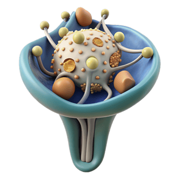 vibrant traditional Synaptic Plasticity Diagram Cutout with Microscopic Detail authentic png