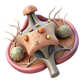 extraordinary creative Synaptic Plasticity Diagram Cutout with Microscopic Detail professional png