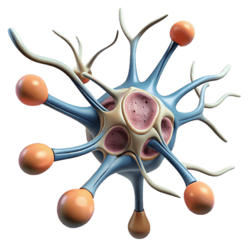 extraordinary creative Synaptic Plasticity Illustration Transparent Background with Animated Neurons professional png