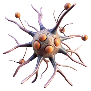 magnificent artistic Synaptic Plasticity Illustration Transparent Background with Animated Neurons exclusive png