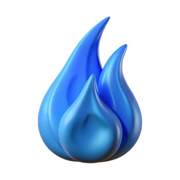 extraordinary artistic Synthetic Flame Isolated with Blue Fire exclusive png