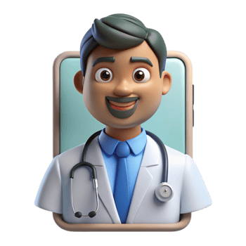 serene contemporary Telemedicine Doctor on Screen Transparent Isolated high quality png