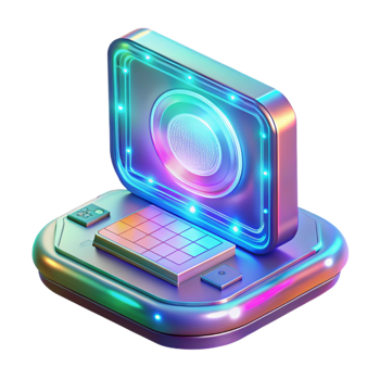 elegant creative Teleportation Interface Holographic Display Isolated high quality png
