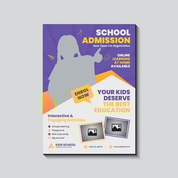 School admission flyer design vector