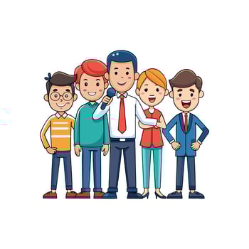 Diverse Team Member Holding Document for Engagement vector