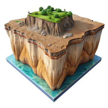 dramatic traditional Terraformed Coastal Cliff Cutout with Eroded Texture authentic png