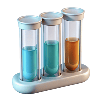 elegant creative Test Tubes with Clear Liquids Isolated on Transparent Background original png