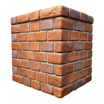 extraordinary contemporary Textured Brick Wall Section Transparent Background png