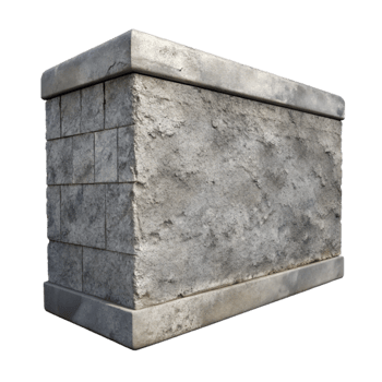 beautiful modern Textured Concrete Wall Section Transparent Background premium png