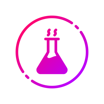 Design Illustration graphic of reaction flask icon with gradient style. Suitable for UI, mobile design, web design, etc. Transparent background. png