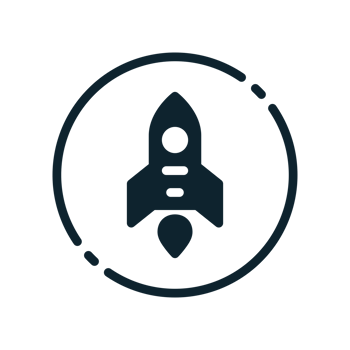 Design Illustration graphic of mini rocket icon with glyph style. Suitable for UI, mobile design, web design, etc. Transparent background. png