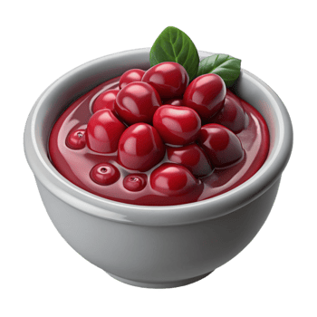 serene vintage Thanksgiving Cranberry Sauce in Bowl Transparent Background png