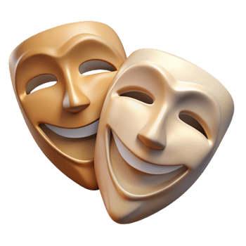 serene classic Theater Masks Comedy and Tragedy Isolated exclusive png