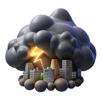 dramatic artistic Thunderstorm Over City Isolated Dark Sky png